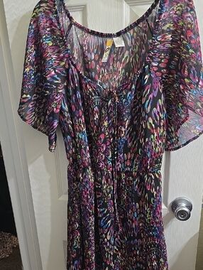 Mimi Chica Black Multicolor Dot-Print Dress Size M